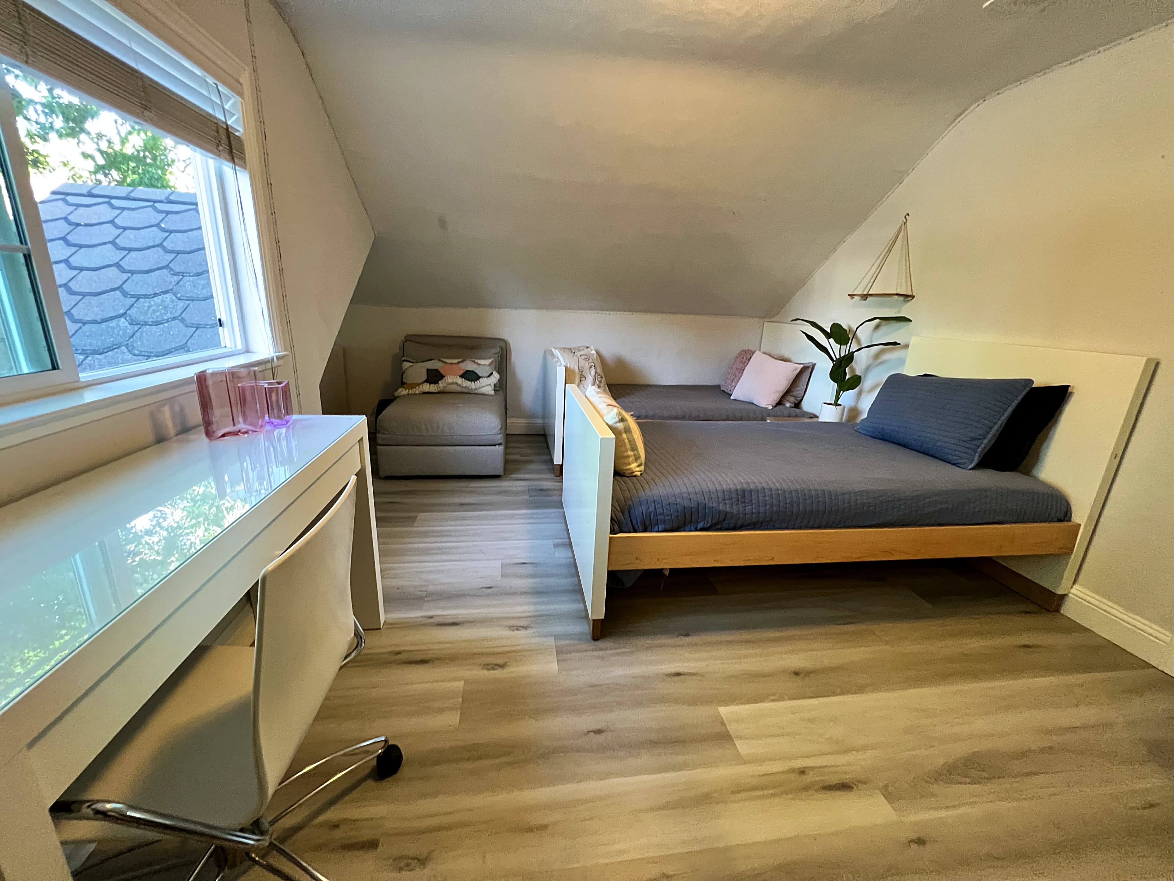 North room: the desk under the window
