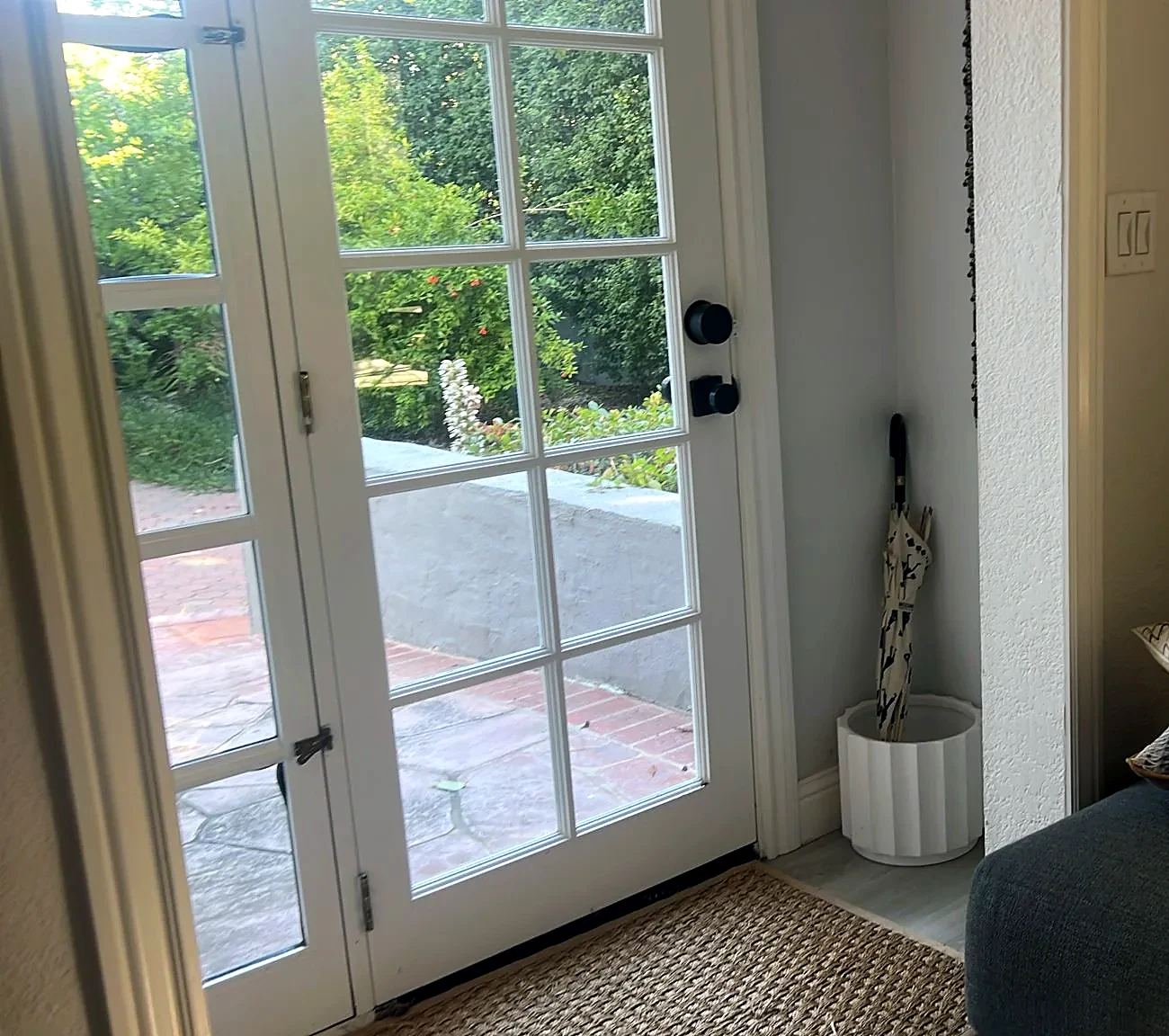 The French door to the garden